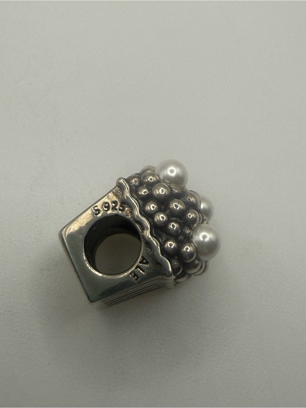 Pandora Popcorn Charm w Pearls! - Picture 6 of 8